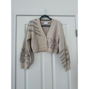 Lush Animal Print Cardigan small